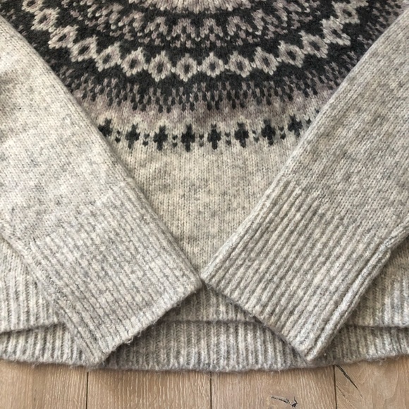 Abercrombie & Fitch Fair Isle Turtleneck Sweater in Grey Size M - Picture 5 of 10